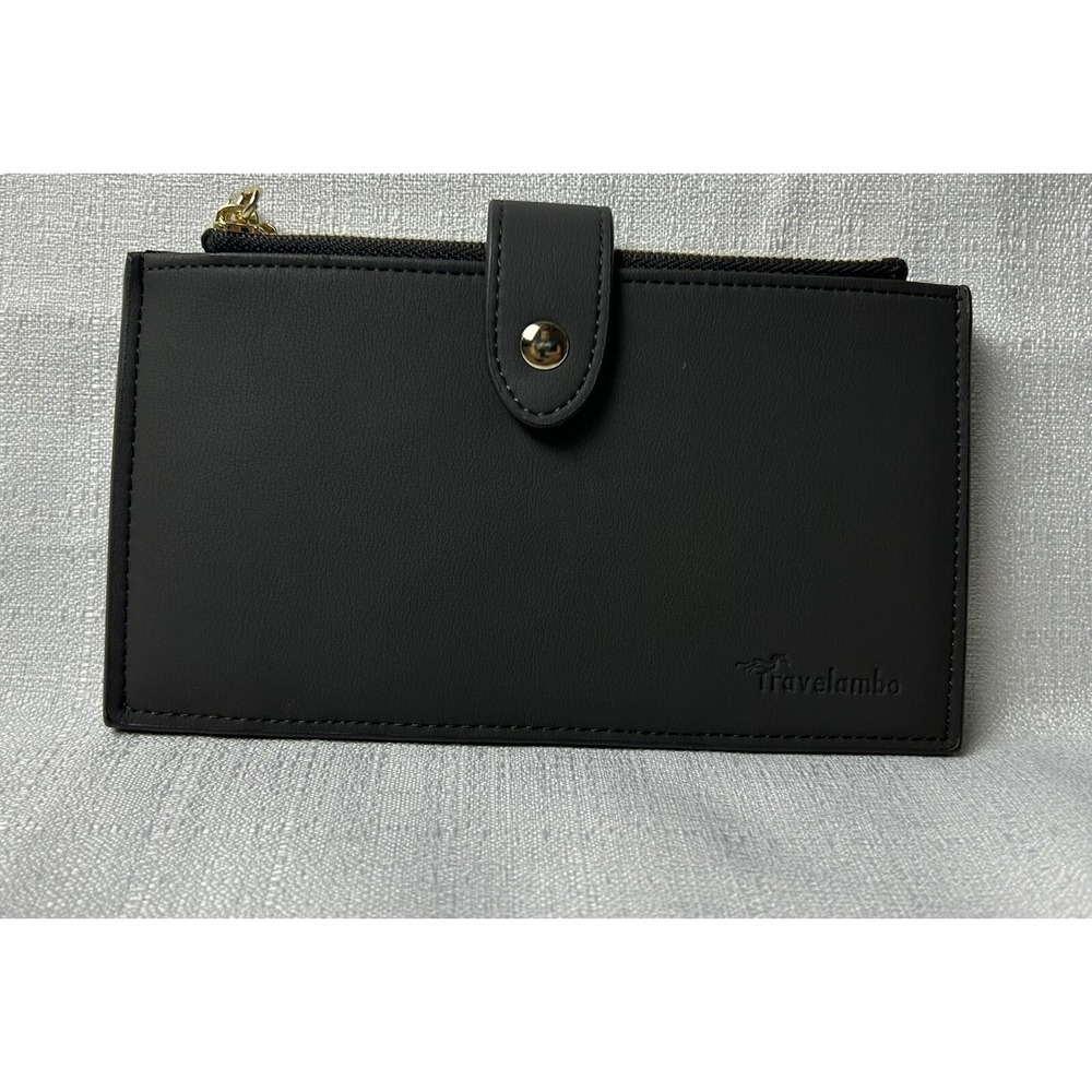 Travelambo RFID Blocking Bifold Multi Card Leather Wallet Brown